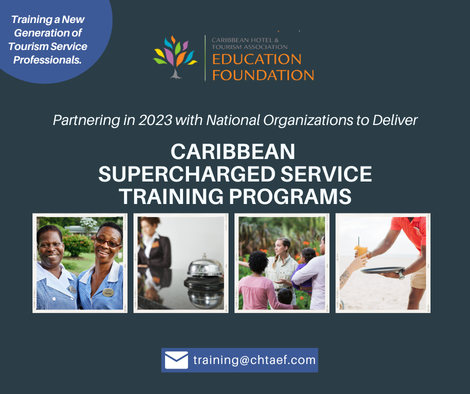 Partnering in 2023 with National Organizations to deliver Caribbean Supercharged Service Training programs.